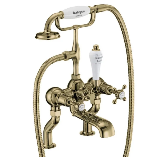 Burlington Quarter Turn Bath Shower Mixer Gold