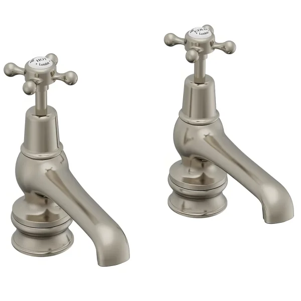 Burlington Regent 5" Basin Taps Brushed Nickel