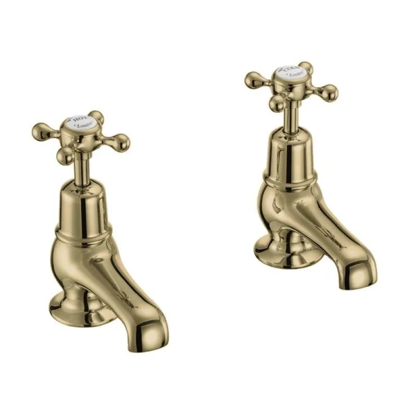 Burlington Quarter Turn Basin Pillar Taps 3 Gold