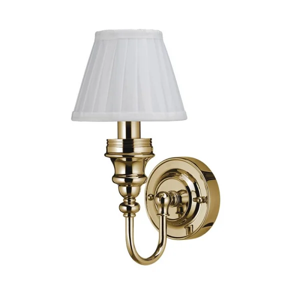 Burlington Ornate Base White Fine Pleated Shade Gold