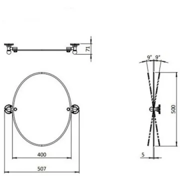 Burlington Oval Mirror 400 X 500 X 5mm detail view - Image 2