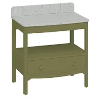 Burlington Guild Vanity Top 850mm With Upstand Cararra detail view - Image 2