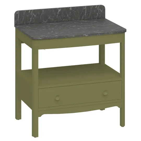 Burlington Guild Vanity Top 850mm With Upstand Marquina detail view - Image 2