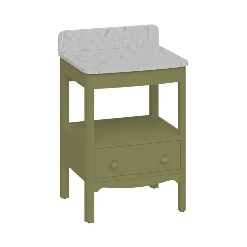 Burlington Guild Vanity Top 620mm With Upstand Cararra detail view - Image 2