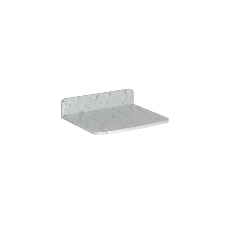 Burlington Guild Vanity Top 620mm With Upstand Cararra detail view - Image 1