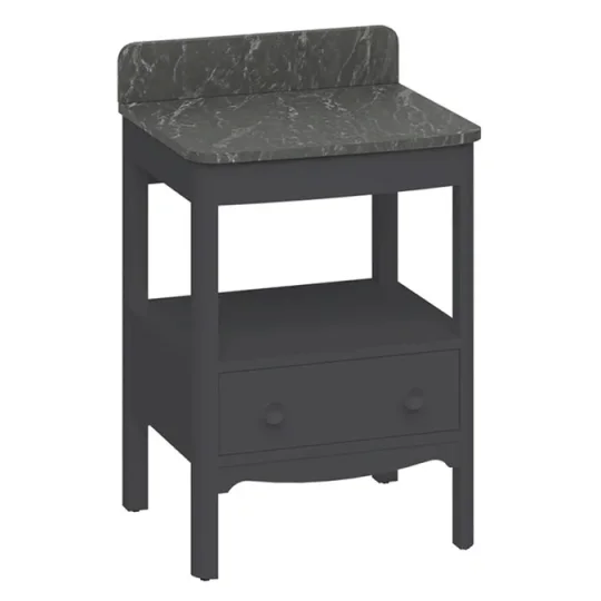 Burlington Guild Vanity Top 620mm With Upstand Marquina detail view - Image 2