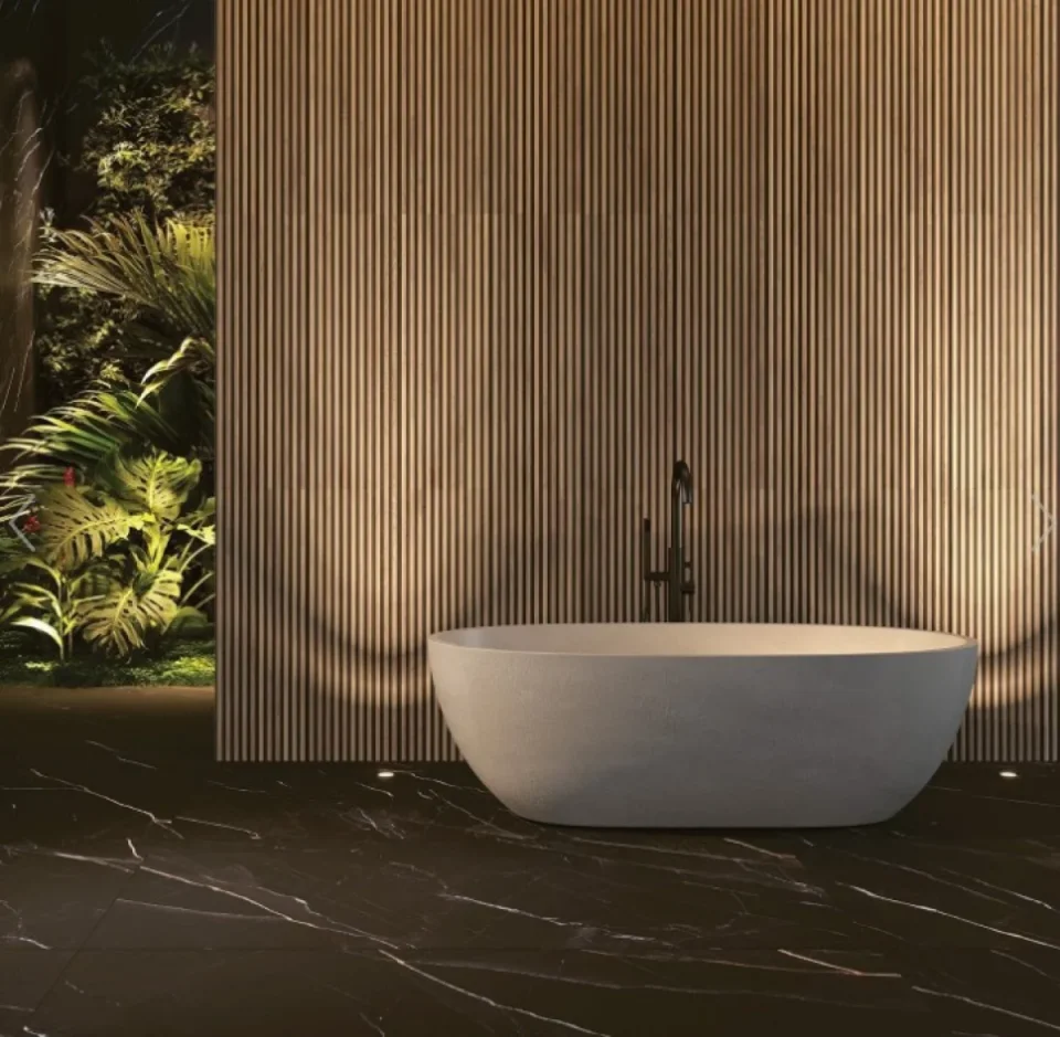 European Tiles Ottoman 1000 x 333 Fluted Wood Effect - Image 1