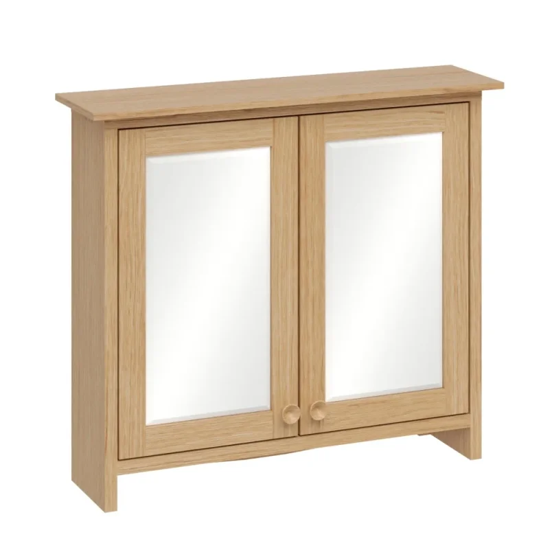 Burlington Guild Mirror Cabinet 650mm Light Oak detail view - Image 1