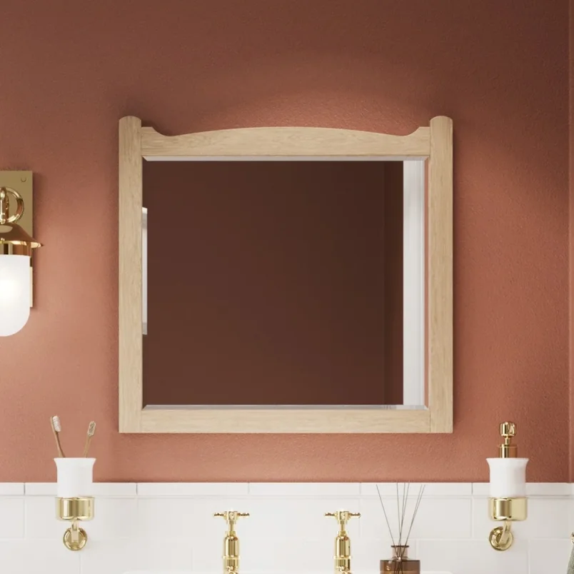 Burlington Guild Mirror 600mm Light Oak detail view - Image 2