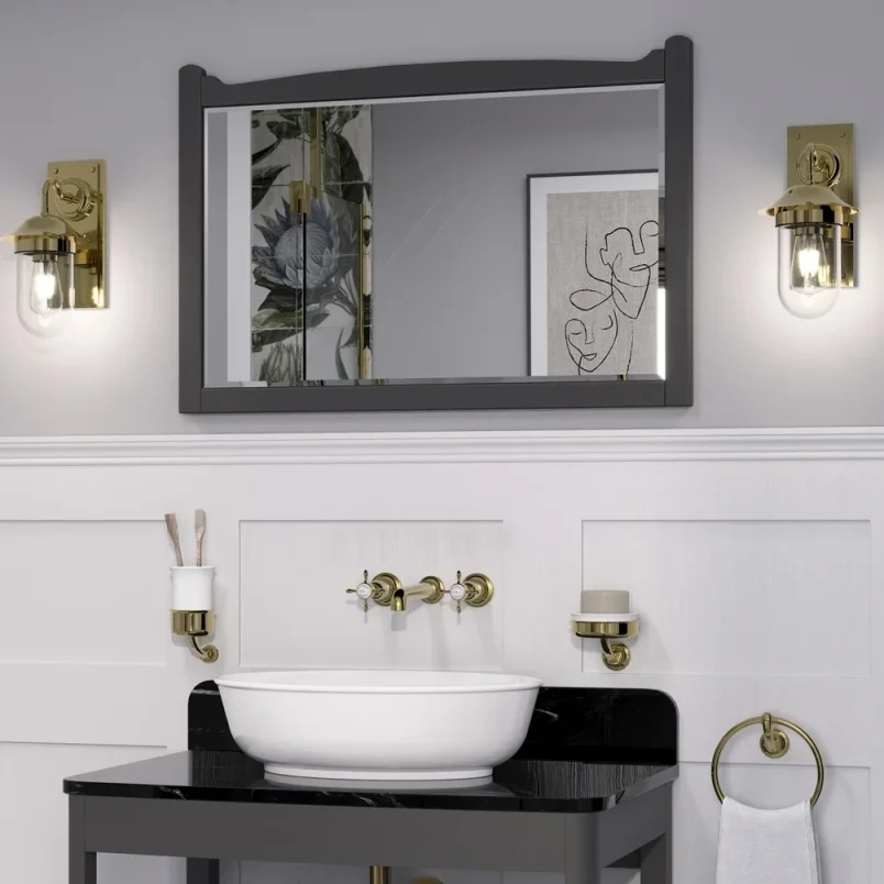 Burlington Guild Mirror 850mm Ashbee Grey detail view - Image 2