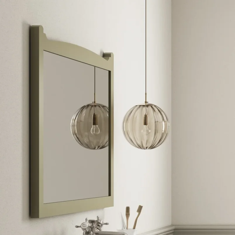 Burlington Guild Mirror 850mm Carlyle Green detail view - Image 2