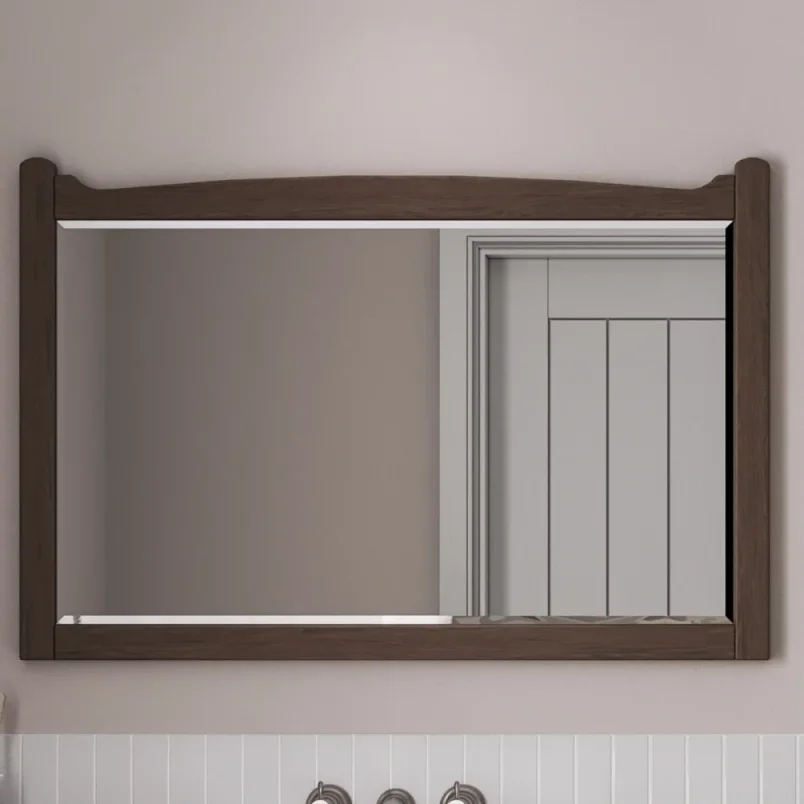 Burlington Guild Mirror 850mm Dark Oak detail view - Image 1