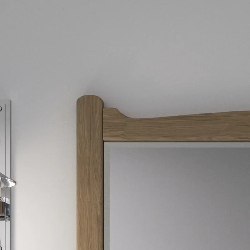 Burlington Guild Mirror 850mm Light Oak detail view - Image 3