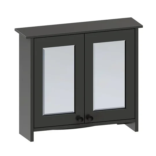 Burlington Guild Mirror Cabinet 650mm Ashbee Grey detail view - Image 1