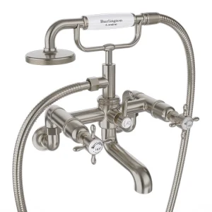 Burlington Guild Bath Shower Mixer Wall Mounted Brushed Nickel