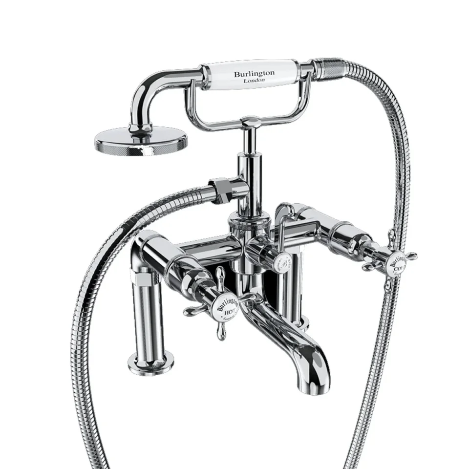 Burlington Guild Bath Shower Mixer Chrome detail view - Image 1