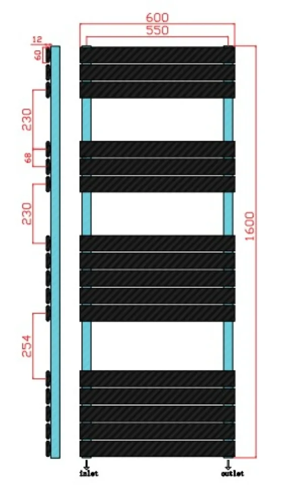 Scudo Life Towel Radiator 600 X 1600 - Image 3