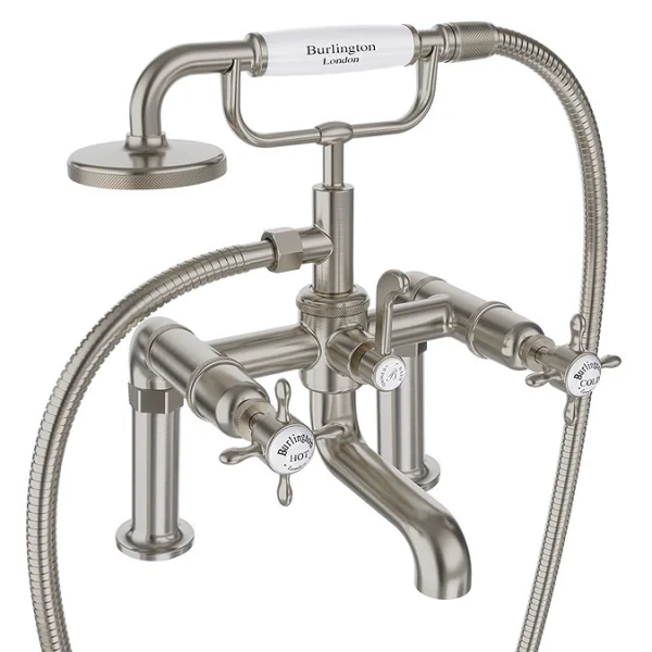 Burlington Guild Bath Shower Mixer Deck Mounted Brushed Nickel