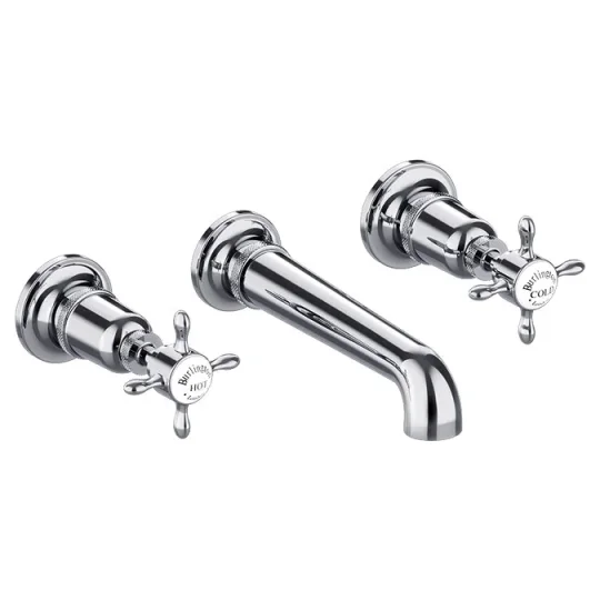 Burlington Guild Bath 3th Set Wall Mounted Chrome detail view - Image 1