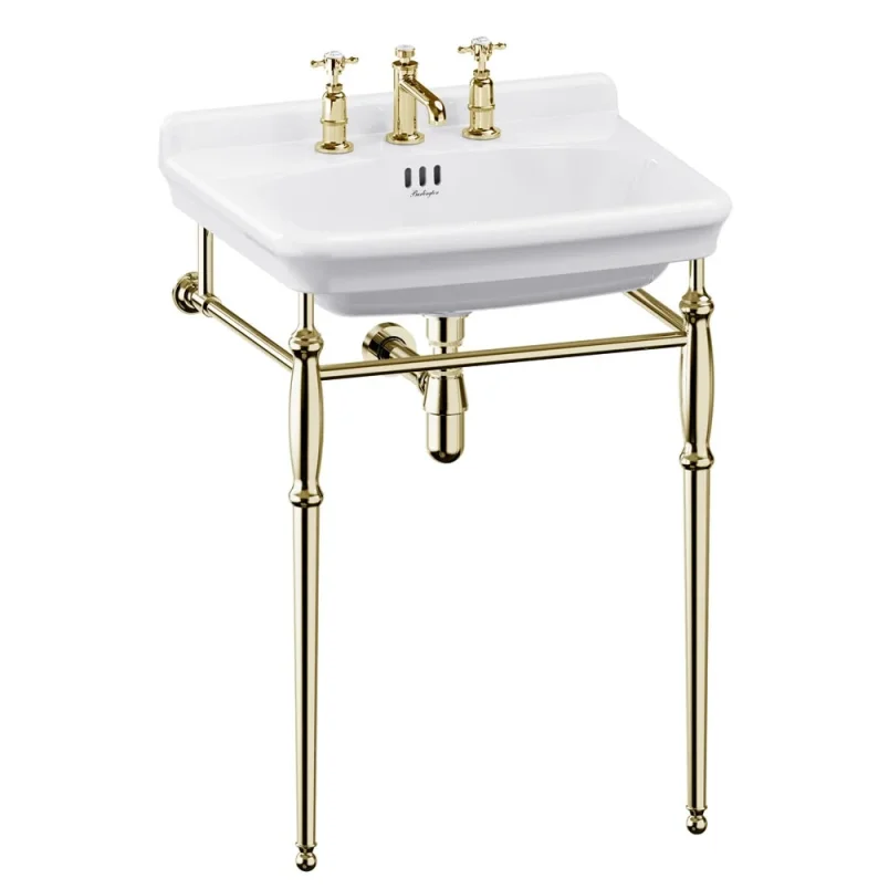 Burlington Guild Basin Stand 620mm Gold detail view - Image 1