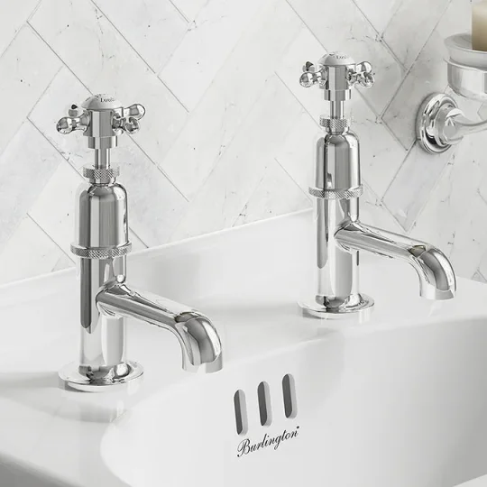 Burlington Guild Basin Pillar Tap Chrome detail view - Image 2