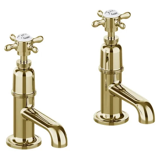Burlington Guild Basin Pillar Tap Gold detail view - Image 1