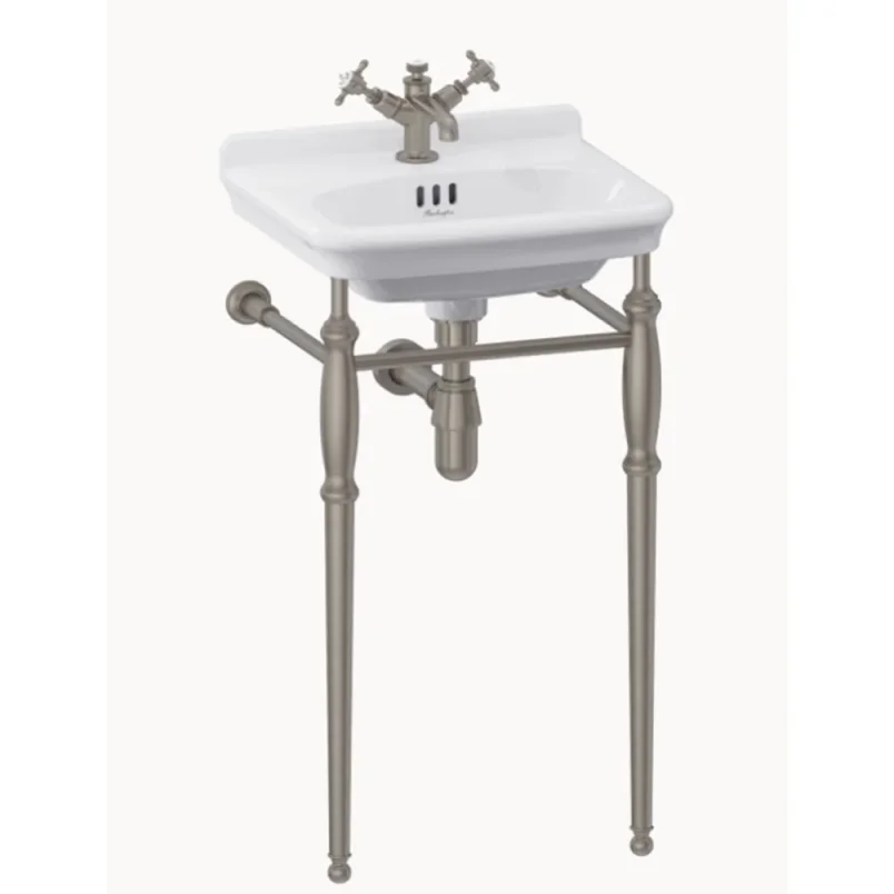 Burlington Guild Basin Stand 450mm Brushed Nickel detail view - Image 1