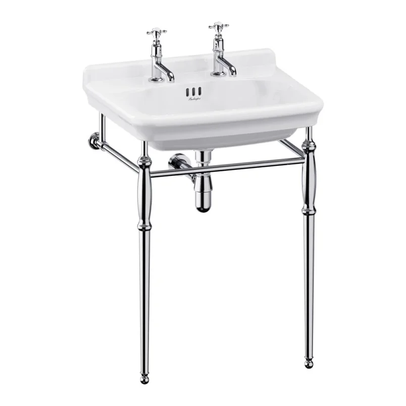 Burlington Guild Basin Stand 620mm Chrome detail view - Image 1