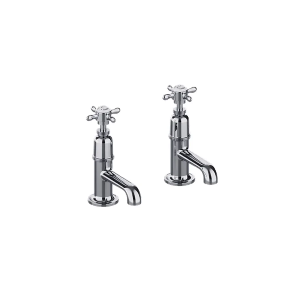 Burlington Guild Basin Pillar Tap Brushed Nickel detail view - Image 1