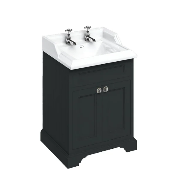 Burlington Freestanding Basin Unit With Doors Matt Black