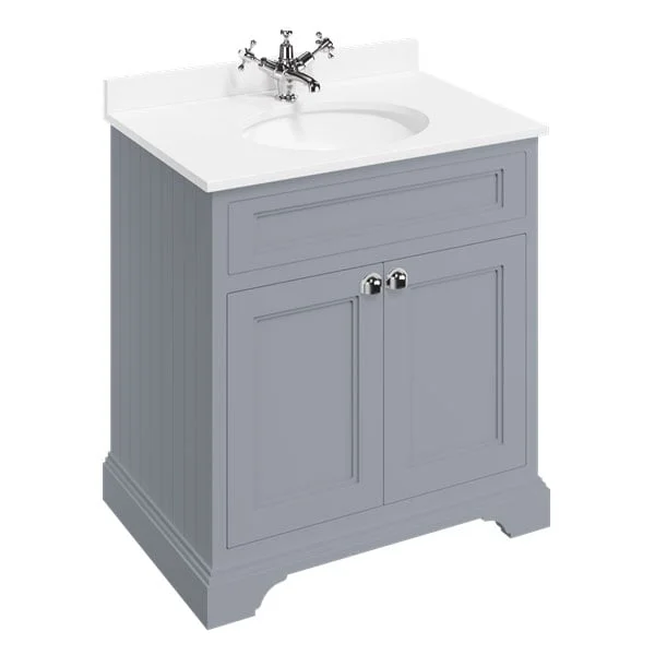 Burlington Freestanding Basin Unit 750 Doors Matt Grey