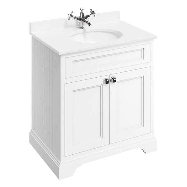 Burlington Freestanding Basin Unit 750 Doors Matt White