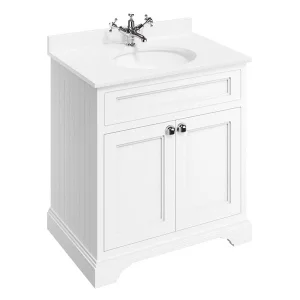 Burlington Freestanding Basin Unit 750 Doors Matt White