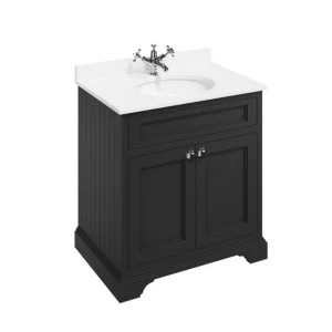 Burlington Freestanding Basin Unit 750 With Doors Matt Black