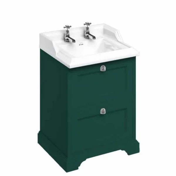 Burlington Freestanding Basin Unit Drawers Matt Green