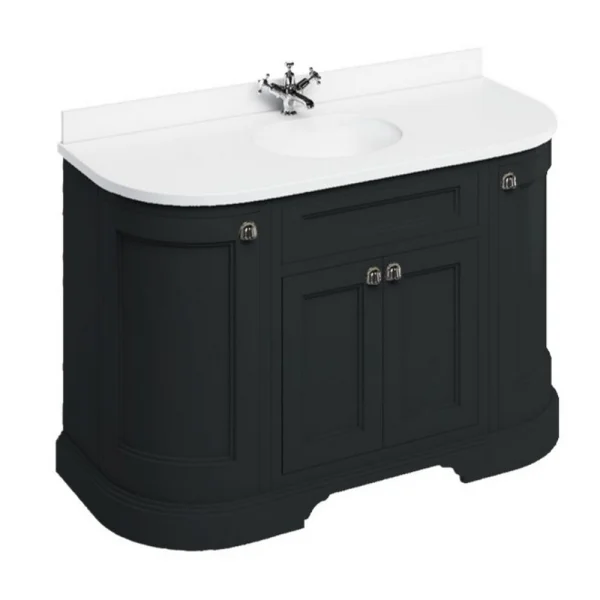 Burlington Door Unit & 2 Round Corner Units Matt Black