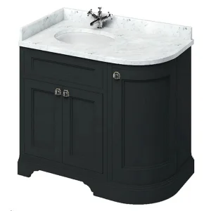 Burlington Door Unit Left End Round Corner Matt Black