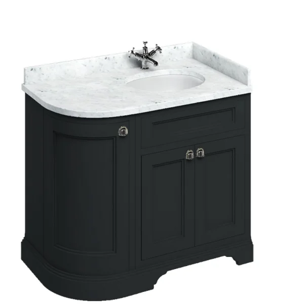 Burlington Door Unit Right End Round Corner Matt Black