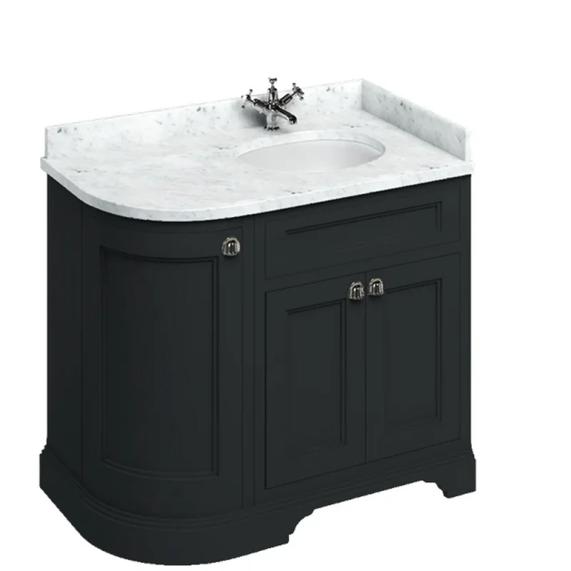 Burlington Door Unit Right End Round Corner Matt Black detail view - Image 1