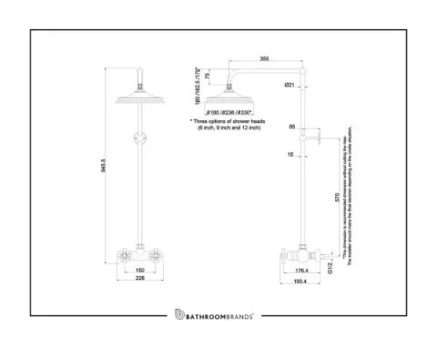 Burlington Eden Single Outlet Exposed Bar Shower Chrome detail view - Image 2