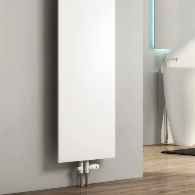 Reina Slimline Designer Radiator 1170 X 500 White detail view - Image 4