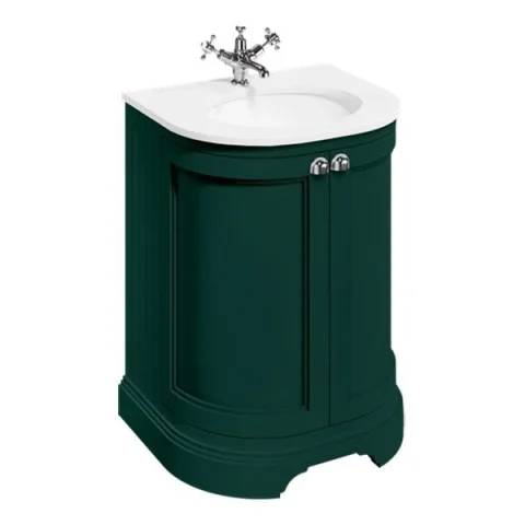 Burlington Curved Basin Unit 650 Doors Matt Green detail view - Image 1