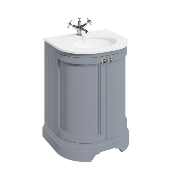 Burlington Curved Basin Unit 650 Doors Matt Grey