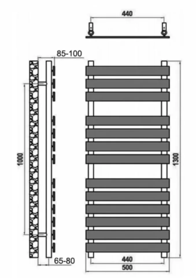 Reina Trento 500 X 1300 Chrome Towel Radiator - Image 3