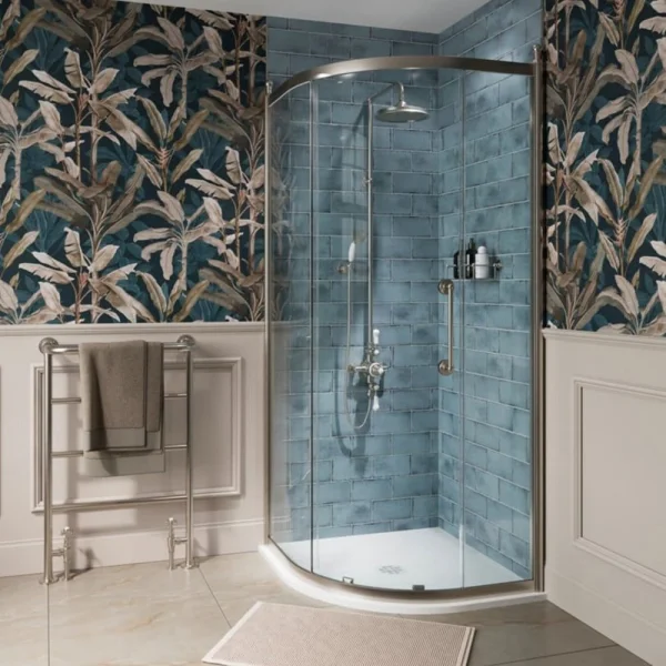 Burlington Classique Single Quadrant Door 900 X 900 Brushed Nickel