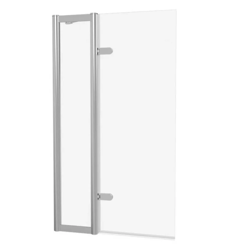 Burlington Classique Hinged Inline Bath Screen 850 Chrome detail view - Image 1