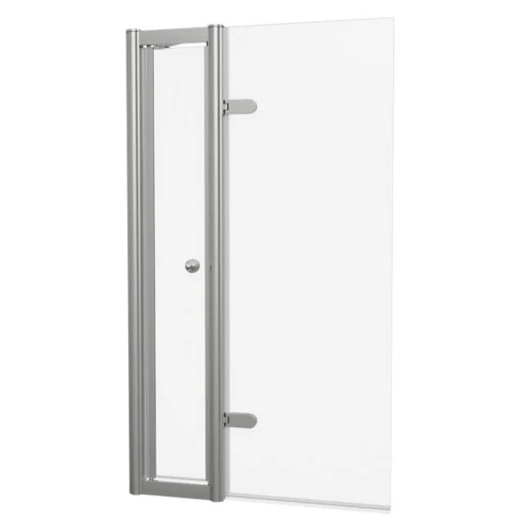 Burlington Classique Hinged Single Bath Screen 850 Brushed Nickel