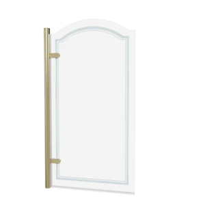 Burlington Classique Curved Hinge Bath Screen With Plating 850 Lh Chrome