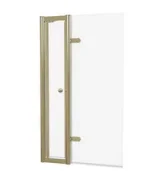 Burlington Classique Hinged Bath Screen With Access Door 850 And Guild 1909 Handle Gold