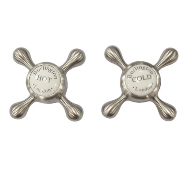 Burlington Claremont Tap Handles (pair) Brushed Nickel